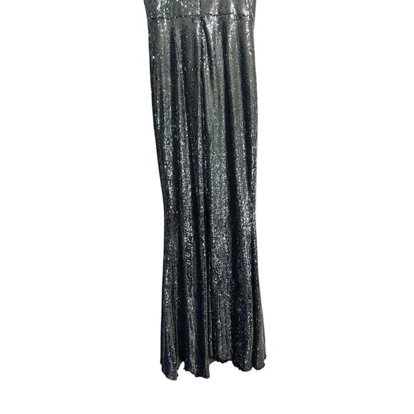 Dress The Population Ingrid Sequin Gown Women Medium Silver Prom Evening Mermaid - Picture 11 of 16